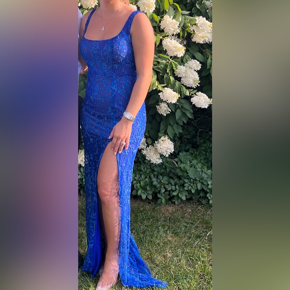 Blue maxi dress with sequins